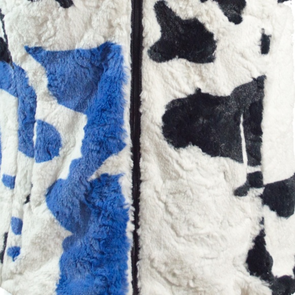 Funky Faux Fur Animal Print Reversible Vest M - Picture 3 of 7